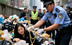 民警翻三吨垃圾助失主找回丢失金项链