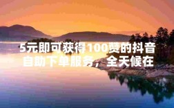 抖音一键下单，全网自助服务价格最低！