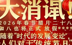 2026春节腊月二十八放假安排公布