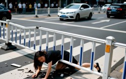 女子为图方便扳倒护栏过马路引争议