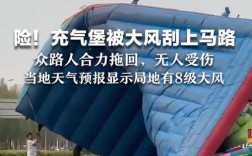 内蒙古充气城堡意外翻覆 10人受伤