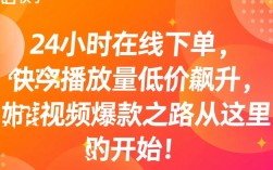 全天候dy业务下单平台与快手24小时播放量优惠下单推荐