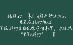 重签报错87，为何频繁遇到，解决方法是什么？