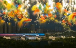 世运会烟花秀，璀璨夜空，视觉盛宴
