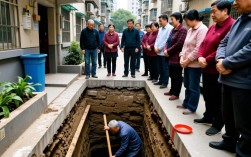 上海居民地下室挖掘意外形成数米深坑事件