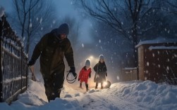 暴风雪封路父母铲5小时雪送女儿返校
