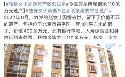 女子离世无嗣，百万遗产归亲戚房产归国