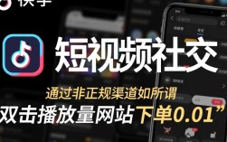揭秘快手双击播放量网站，0.01下单背后真相与风险