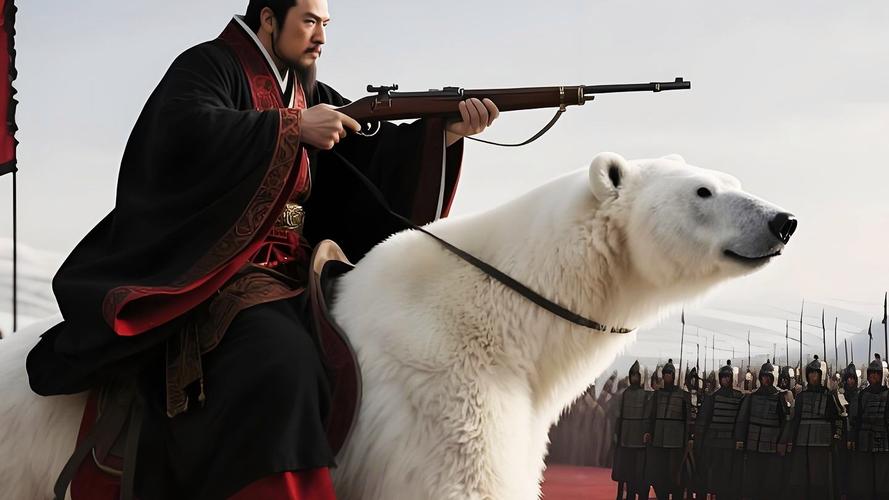 AI特效颠覆视觉，秦始皇与北极熊浪漫邂逅-图1