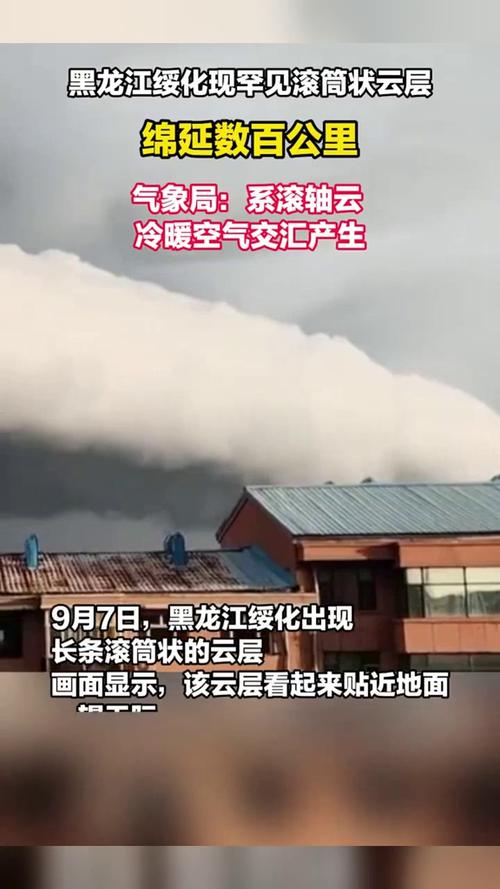 黑龙江惊现神秘长条滚筒状‘怪云’-图3