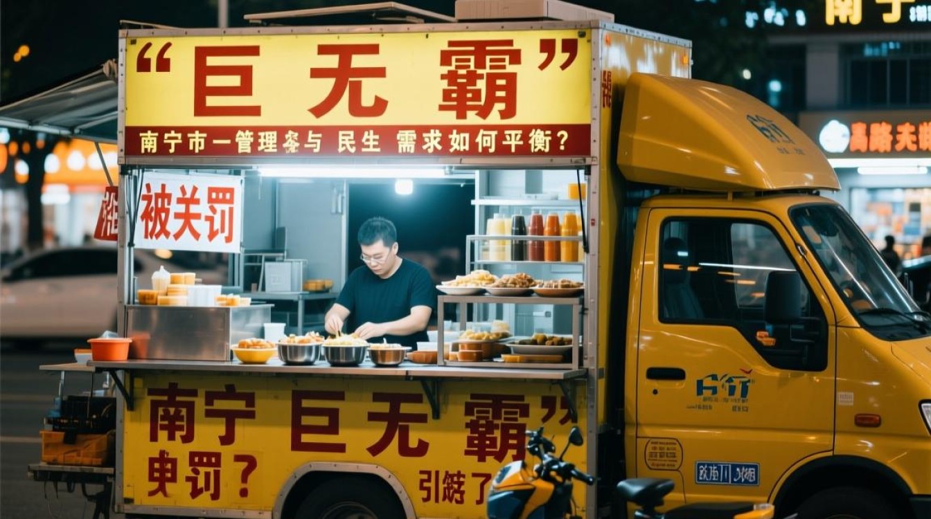 南宁巨无霸摆摊餐车违规上路遭遇罚款-图3