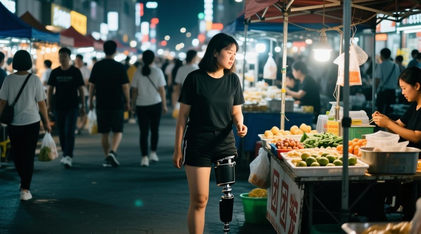 截肢女子夜市摆摊成街头团宠-图1