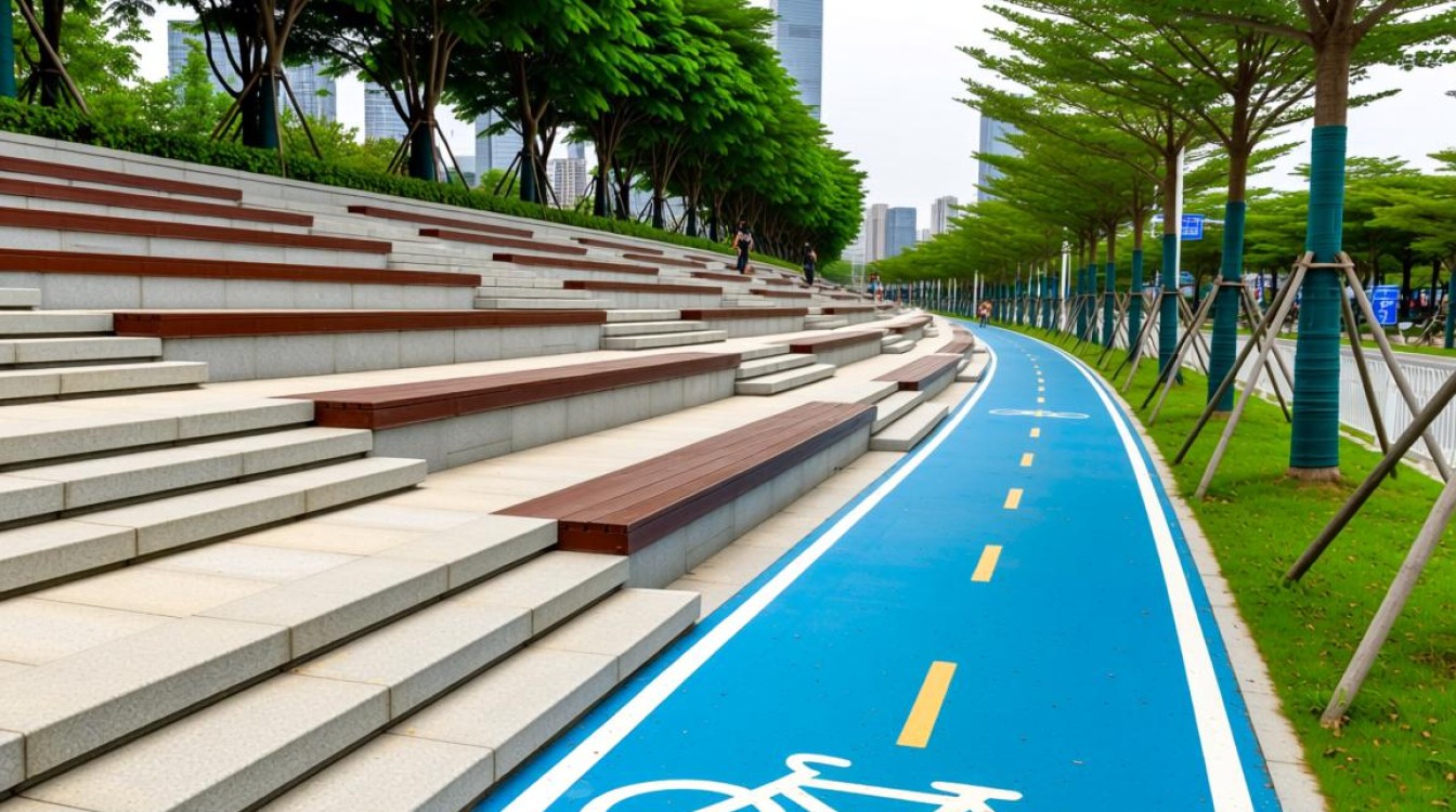 深圳骑行道地标指引引发争议，台阶设计引关注-图2