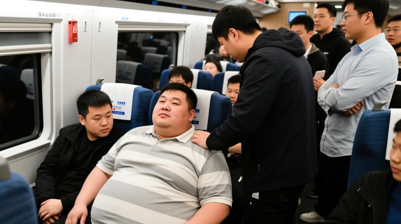 高铁邻座400斤男子引乘客吐槽，座位拥挤不堪-图1