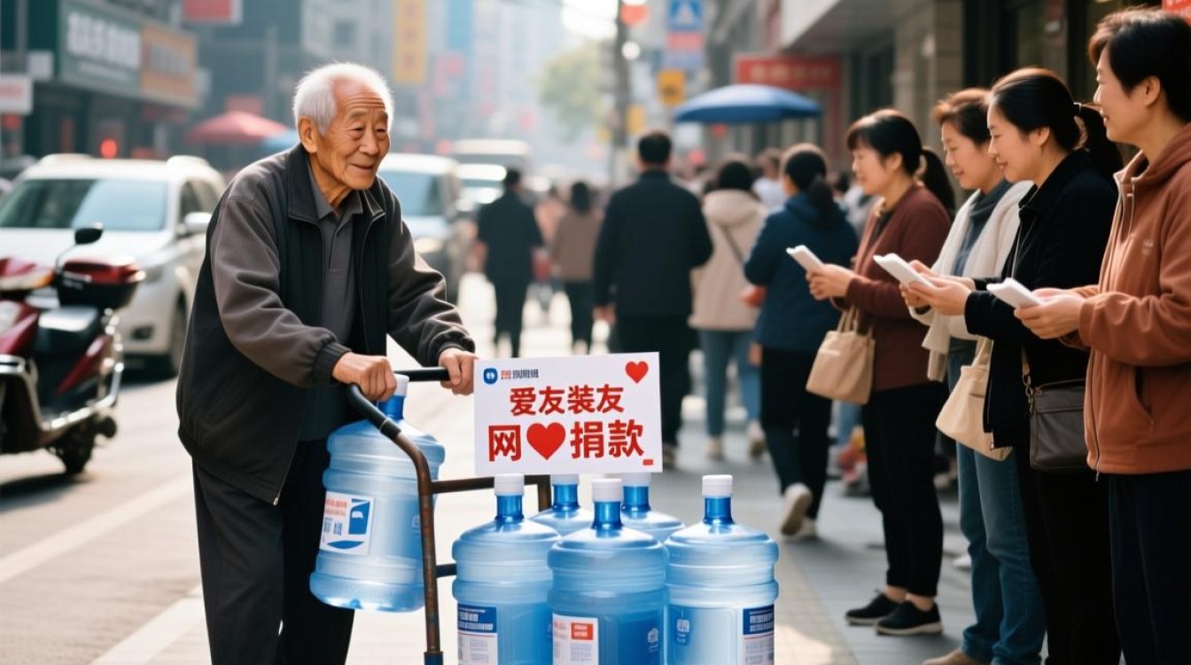 87岁大爷义务送水引关注，网友慷慨捐款助力送推车-图1