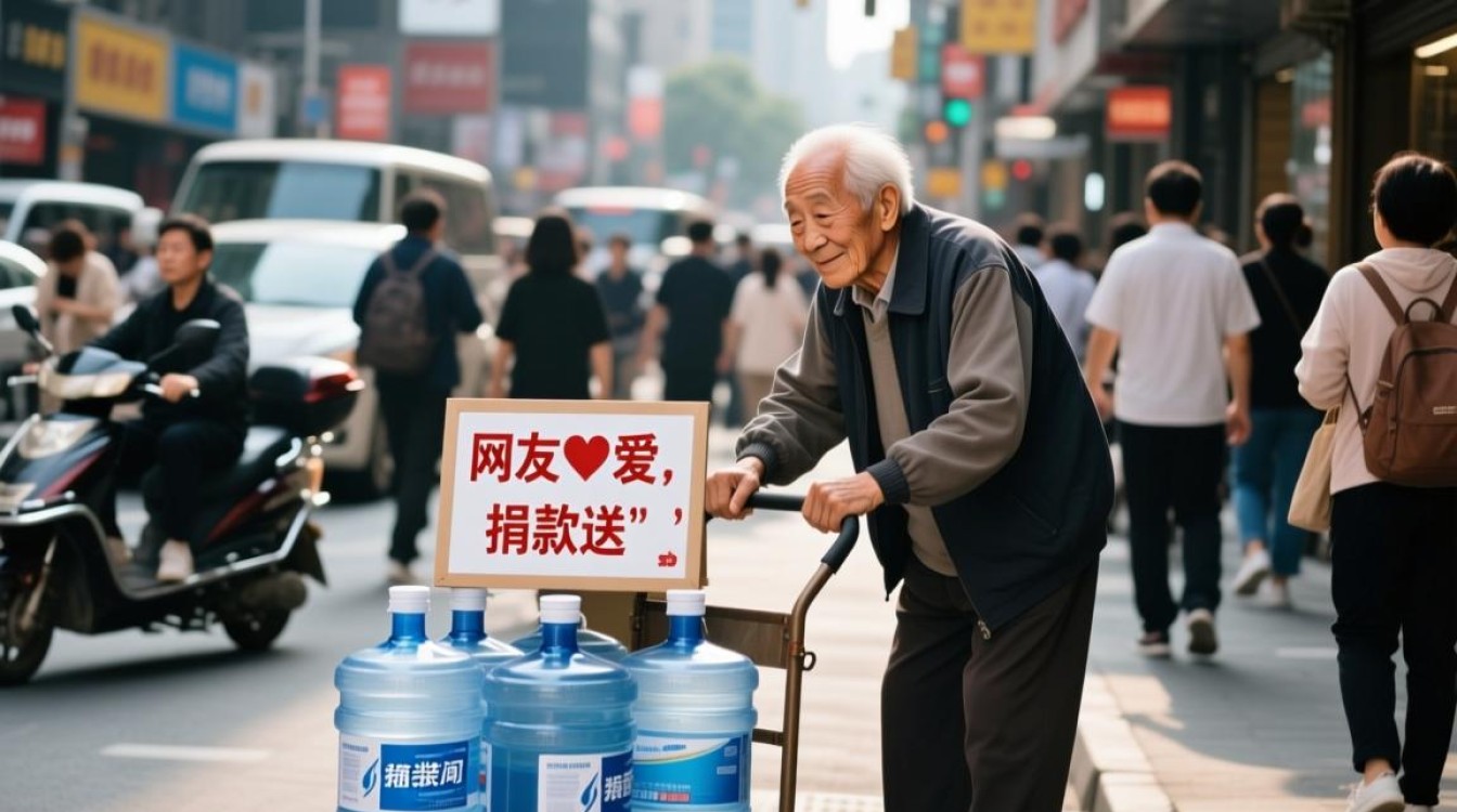 87岁大爷义务送水引关注，网友慷慨捐款助力送推车-图3
