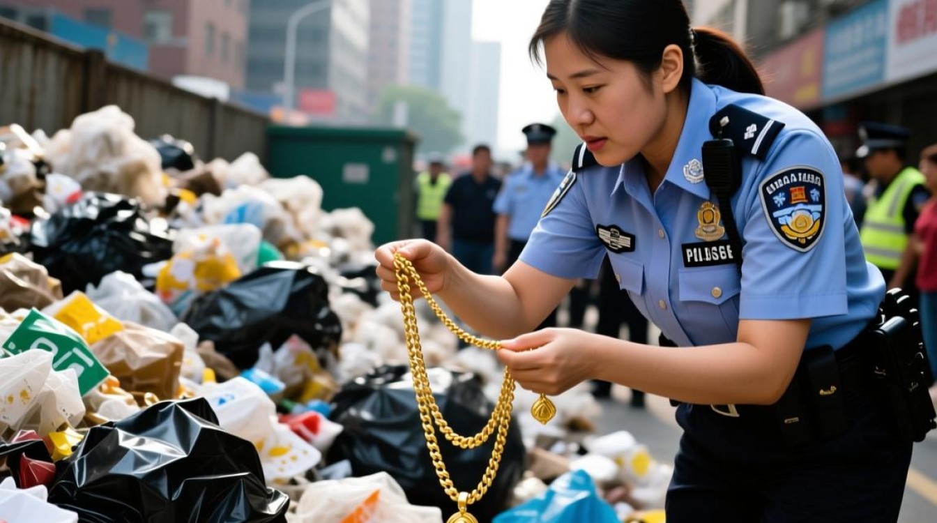 民警翻三吨垃圾助失主找回丢失金项链-图2 民警翻三吨垃圾助失主找回丢失金项链-图2
