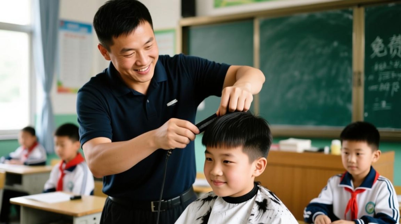 体育老师跨界技艺，为学生免费提供专业理发服务-图2