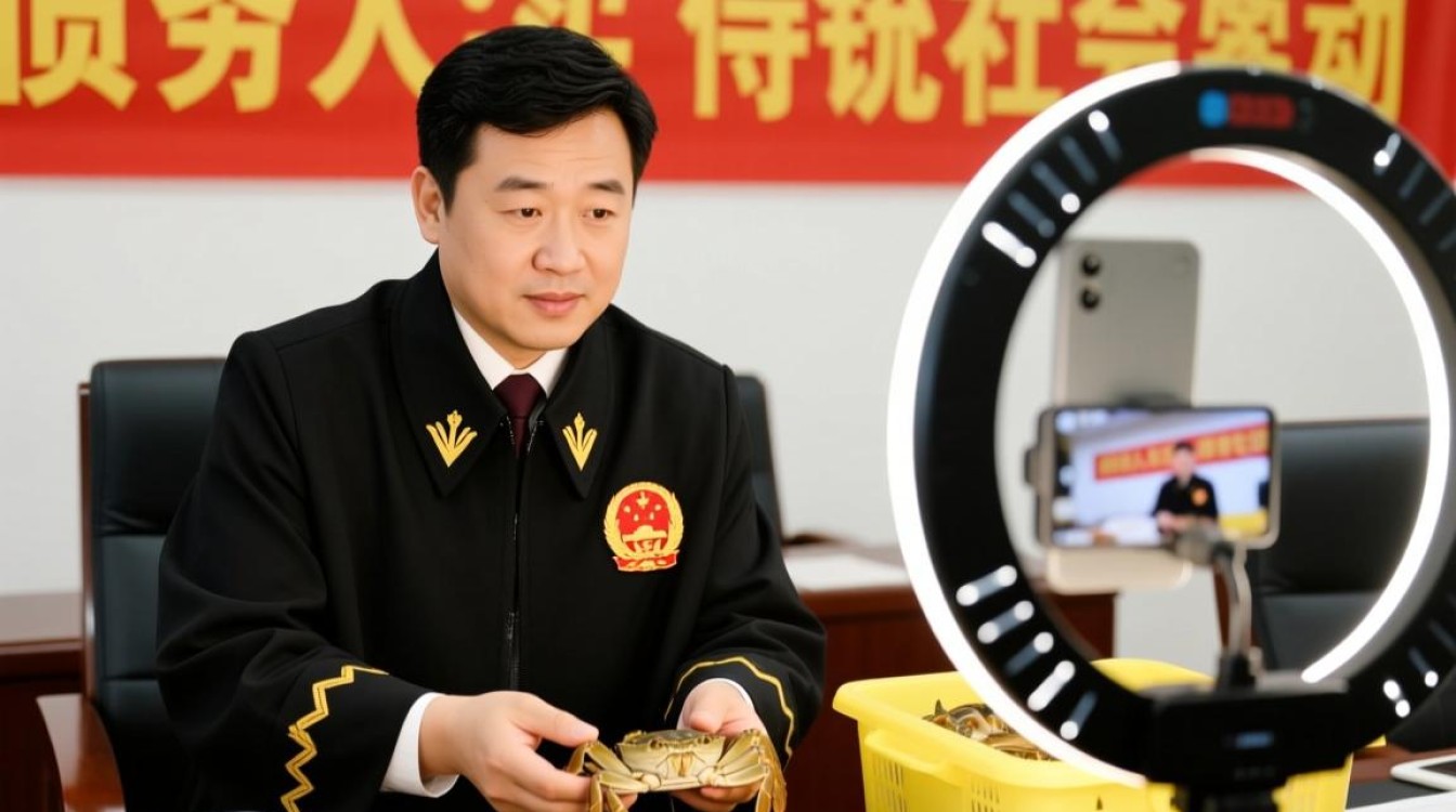 法官直播带货解债务困境，螃蟹成热门话题-图1