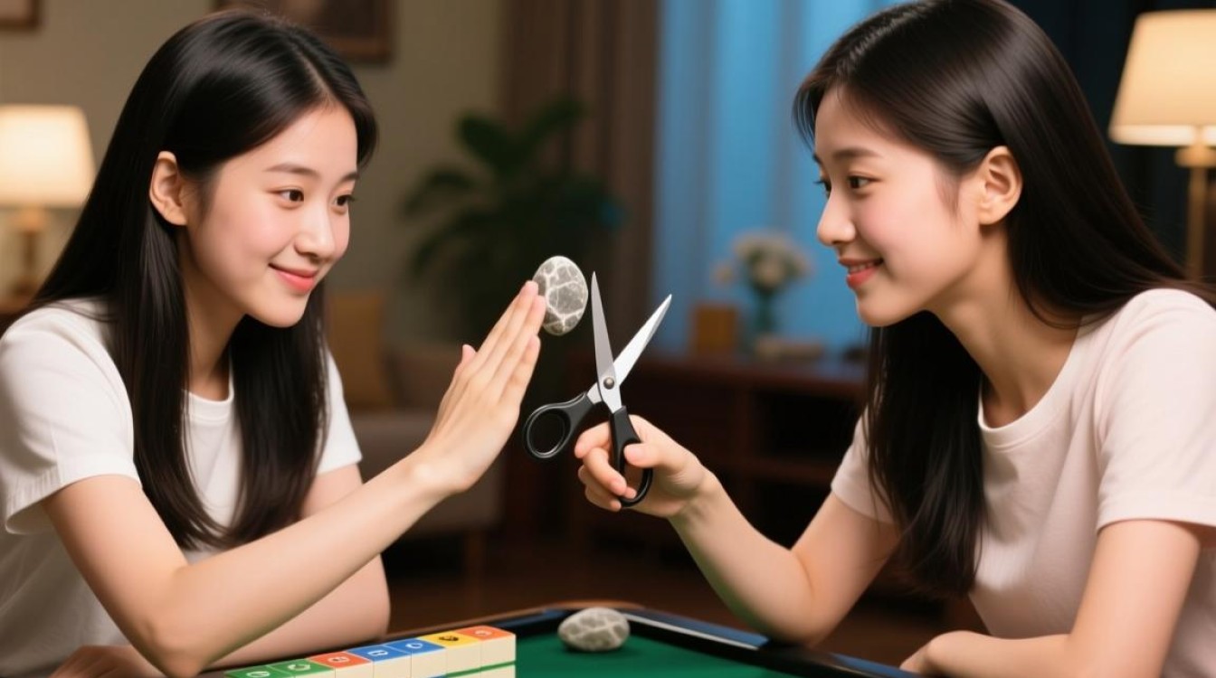 双胞胎姐妹默契满分，石头剪刀布绝杀技巧大揭秘-图1