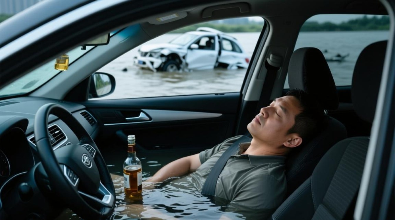 河中惊醒，醉驾男子车内入睡竟成水中漂泊者-图2