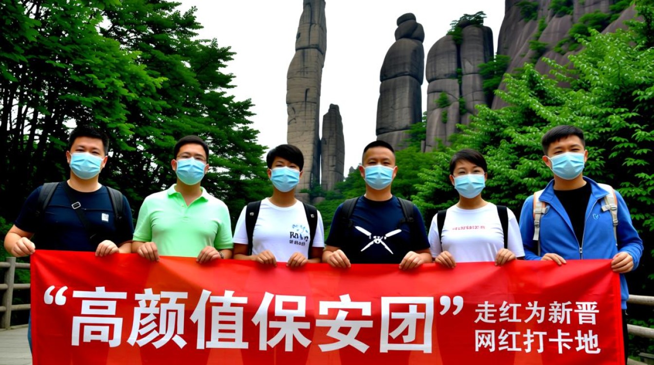 天柱山颜值担当保安团爆红网络-图1