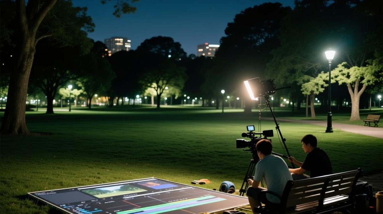 公园夜景视频剪辑技巧解析-图1