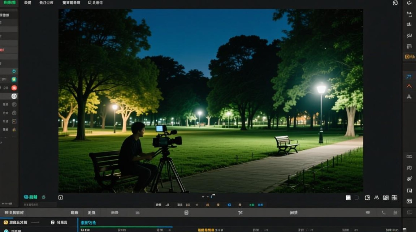 公园夜景视频剪辑技巧解析-图2