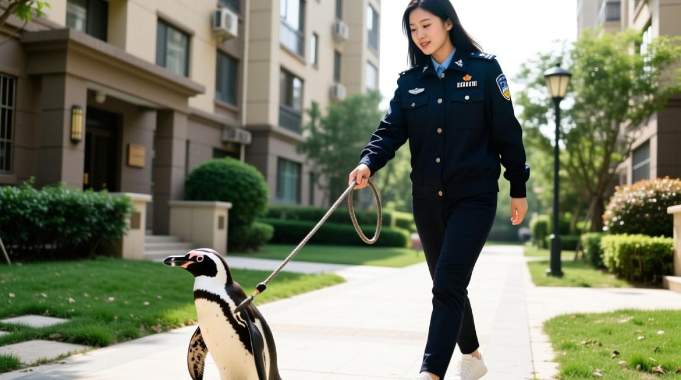 遛企鹅进小区引争议，社区称行为违法-图1