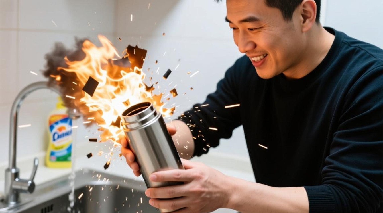 热水泡洗剂引发保温杯爆炸,男子意外遭遇安全隐患-图1 热水泡洗剂引发保温杯爆炸,男子意外遭遇安全隐患-图1