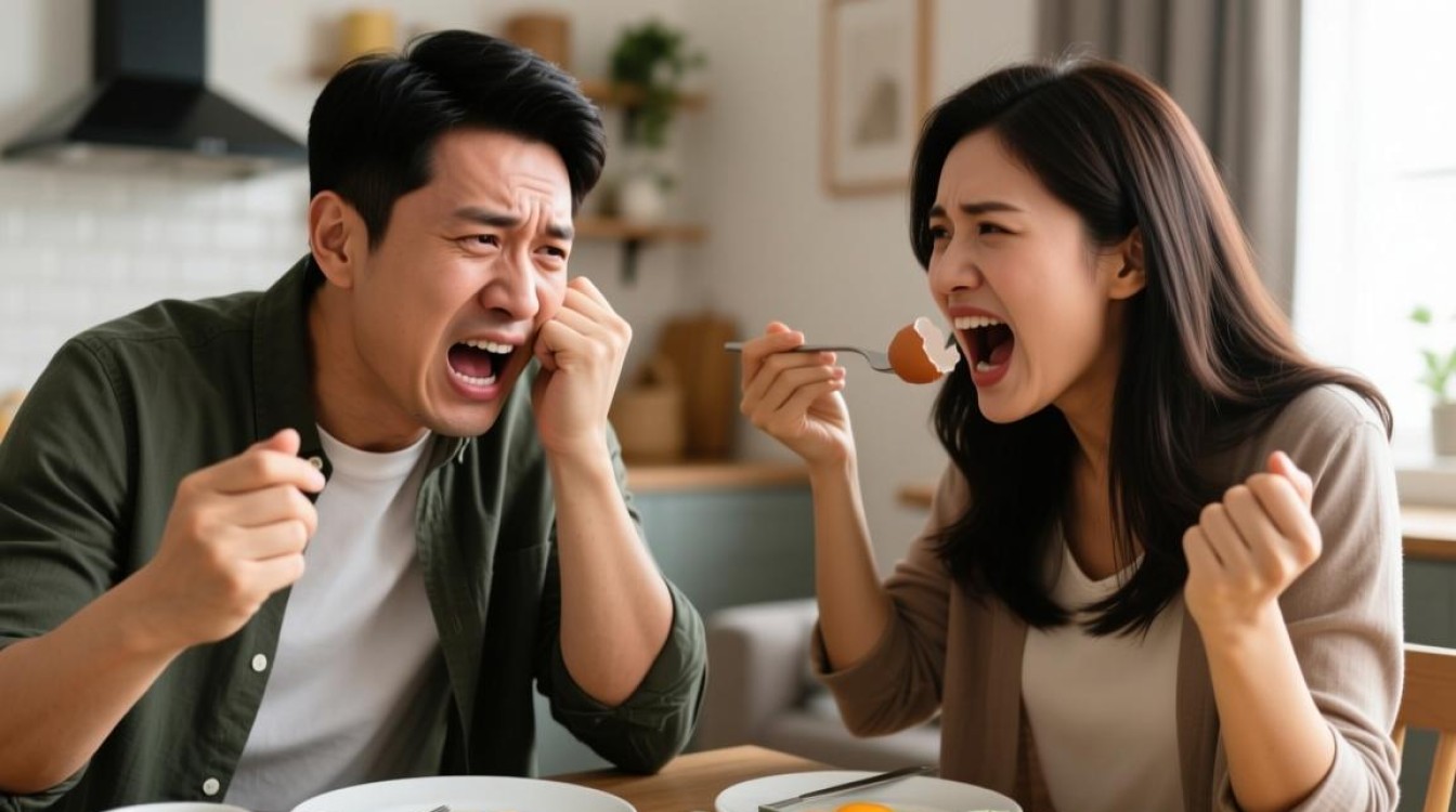 妻子崩溃掀桌，丈夫抱怨鸡蛋事件引发家庭风波-图1