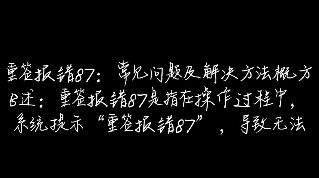 重签报错87，为何频繁遇到，解决方法是什么？-图3