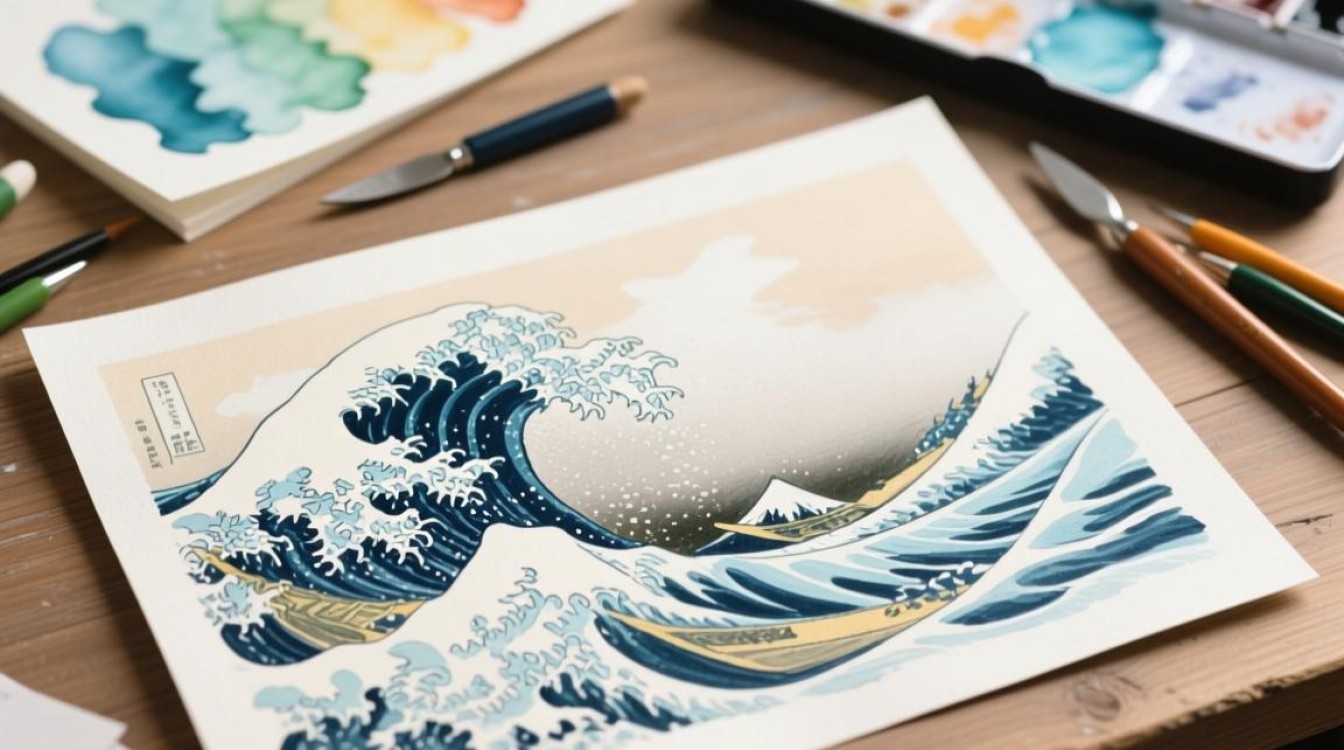 如何画浪，揭秘海洋波涛的绘画技巧与艺术奥秘-图1