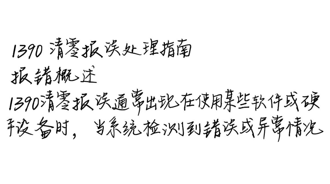 1390 清零报错系统问题频发，究竟如何解决？-图1