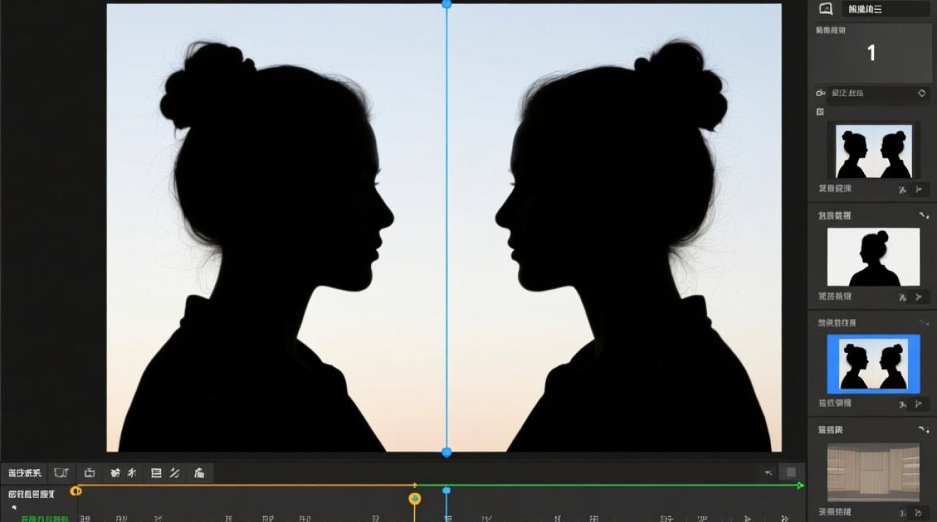 如何通过剪辑技巧将剪影转换成镜像风格的视频效果？-图1