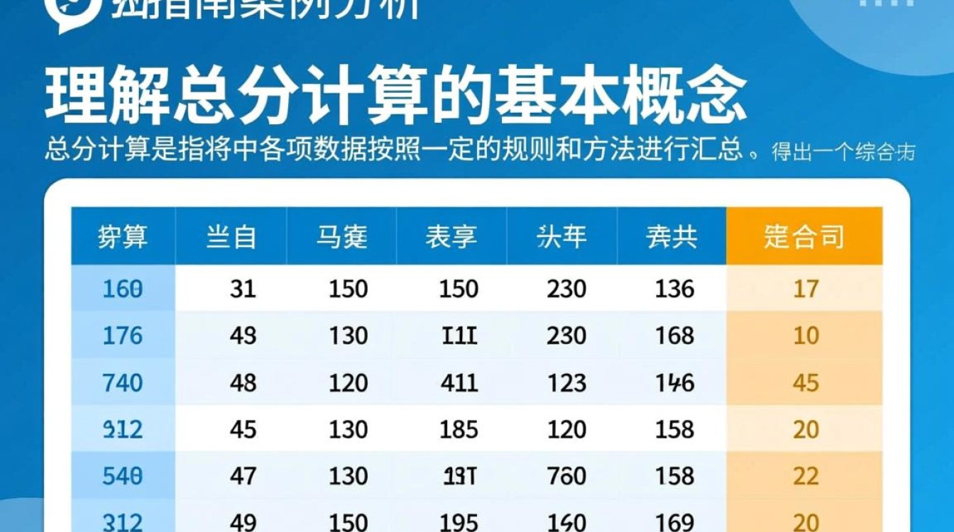 如何通过表格快速准确计算并汇总各项得分，得出总分？-图1
