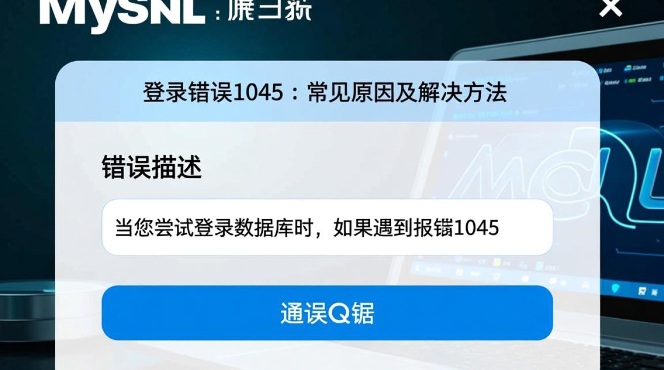 MySQL登录报错1045？是权限问题还是配置错误？快速排查指南！-图1