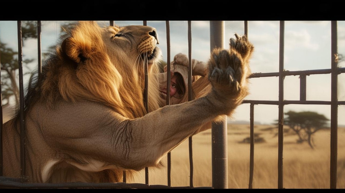 惊魂28秒 女孩喂狮子被隔栏抓腿-图2 惊魂28秒 女孩喂狮子被隔栏抓腿-图2