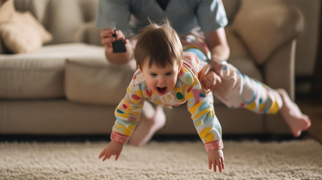 娃被卡到半空 爸爸先掏手机拍照-图2