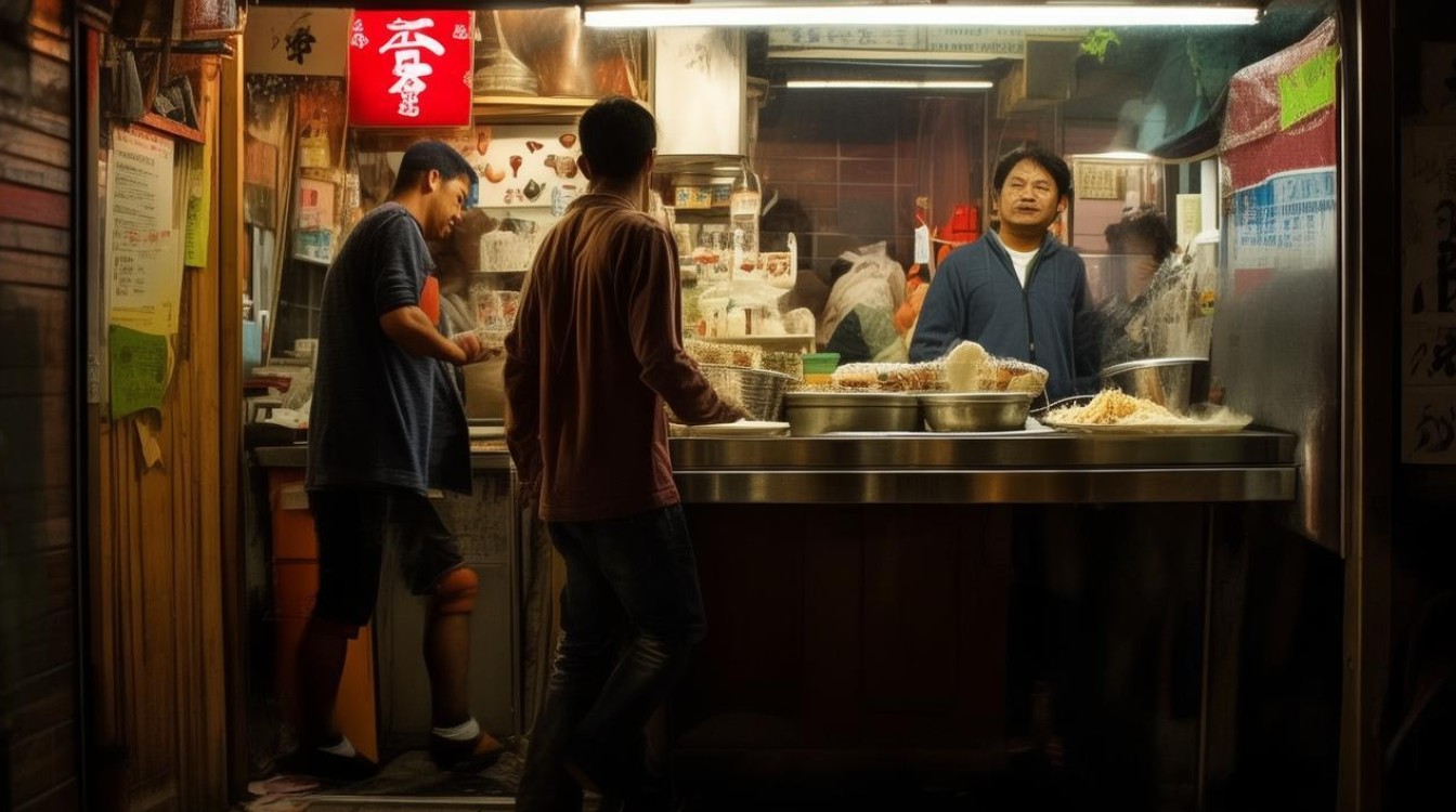 三男子吃面趁老板进后厨时整齐逃单-图2